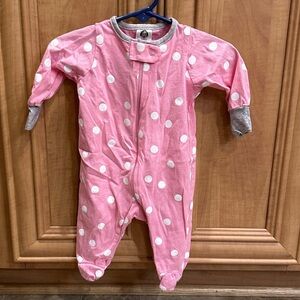 New Gerber Newborn Baby Girl Polka Dot Sleeper Zip Footies Sleepwear Sleep Play